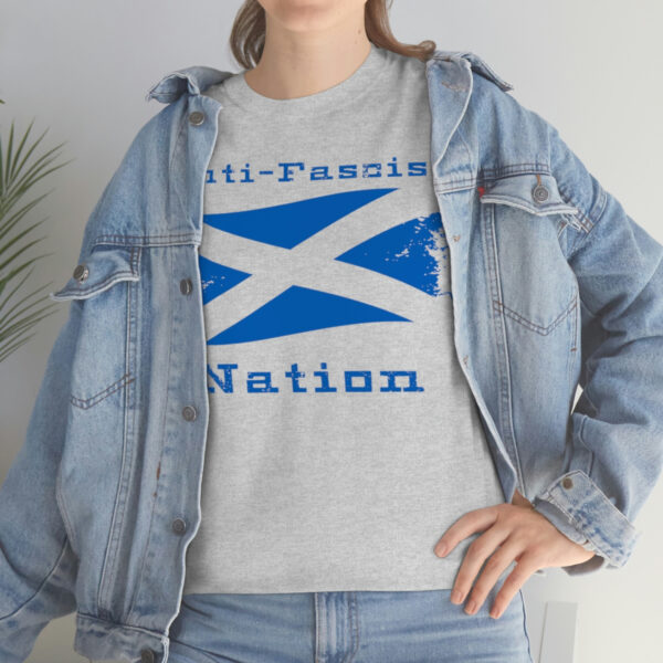 Anti Fascist T-shirt with scotland flag