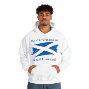 Anti-fascist Scotland Hoodie - Premium Quality worn by a young man