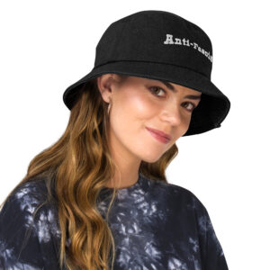 Anti-fascist Denim bucket hat